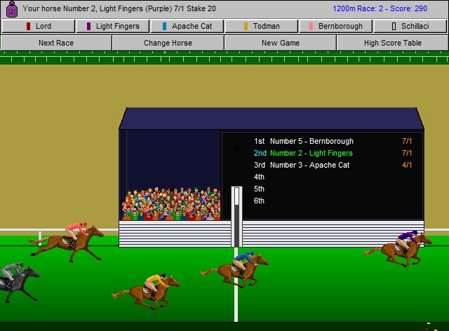 Free flat race horse racing game screen shot
