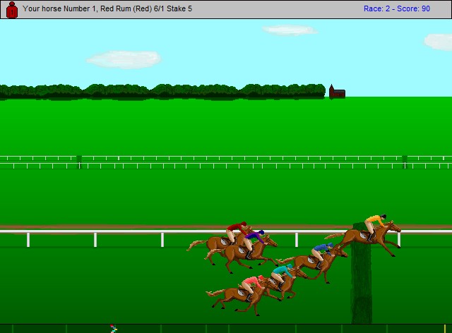 Free horse race steeplechase game screen shot